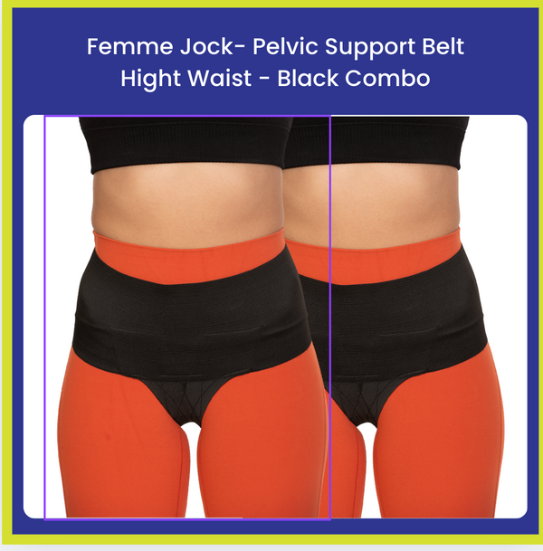 Femme Jock - Uterus Girdle - High Waist - Black Combo